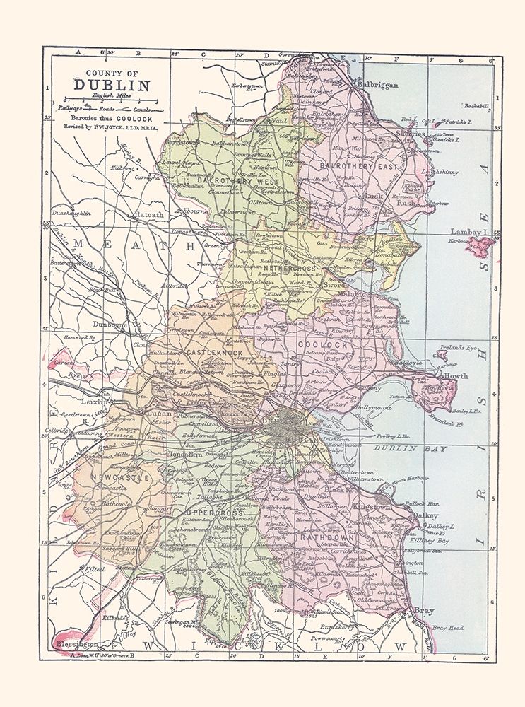 Dublin County Ireland - Bartholomew 1882