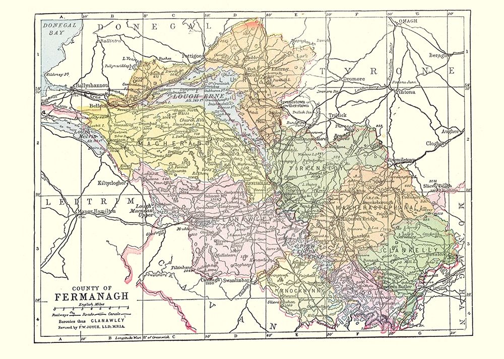 Fermanagh County Ireland - Bartholomew 1882