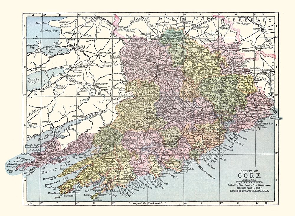 Cork County Ireland - Bartholomew 1882
