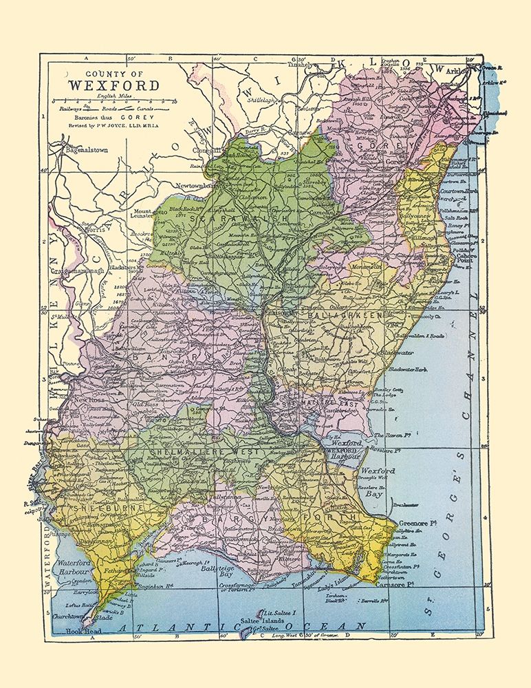 Wexford County Ireland - Bartholomew 1882