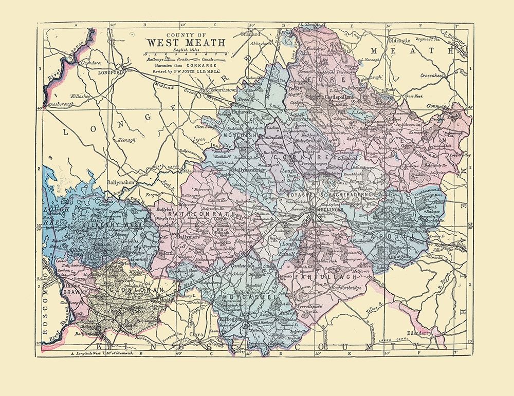 West Meath County Ireland - Bartholomew 1882