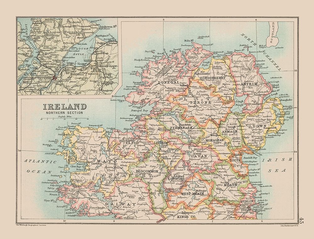 Northern Ireland - Bartholomew 1892