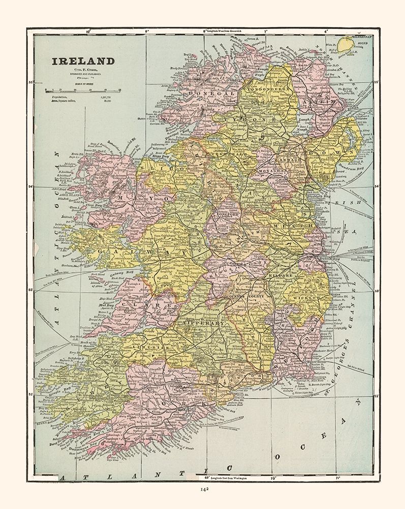 Ireland - Cram 1892