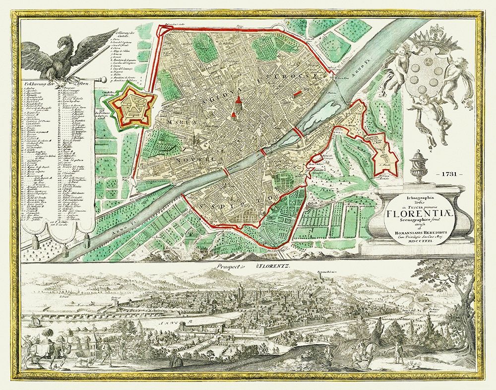 Florence Italy - Homann 1731