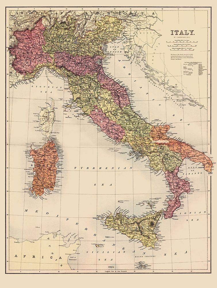 Italy - Bartholomew 1890
