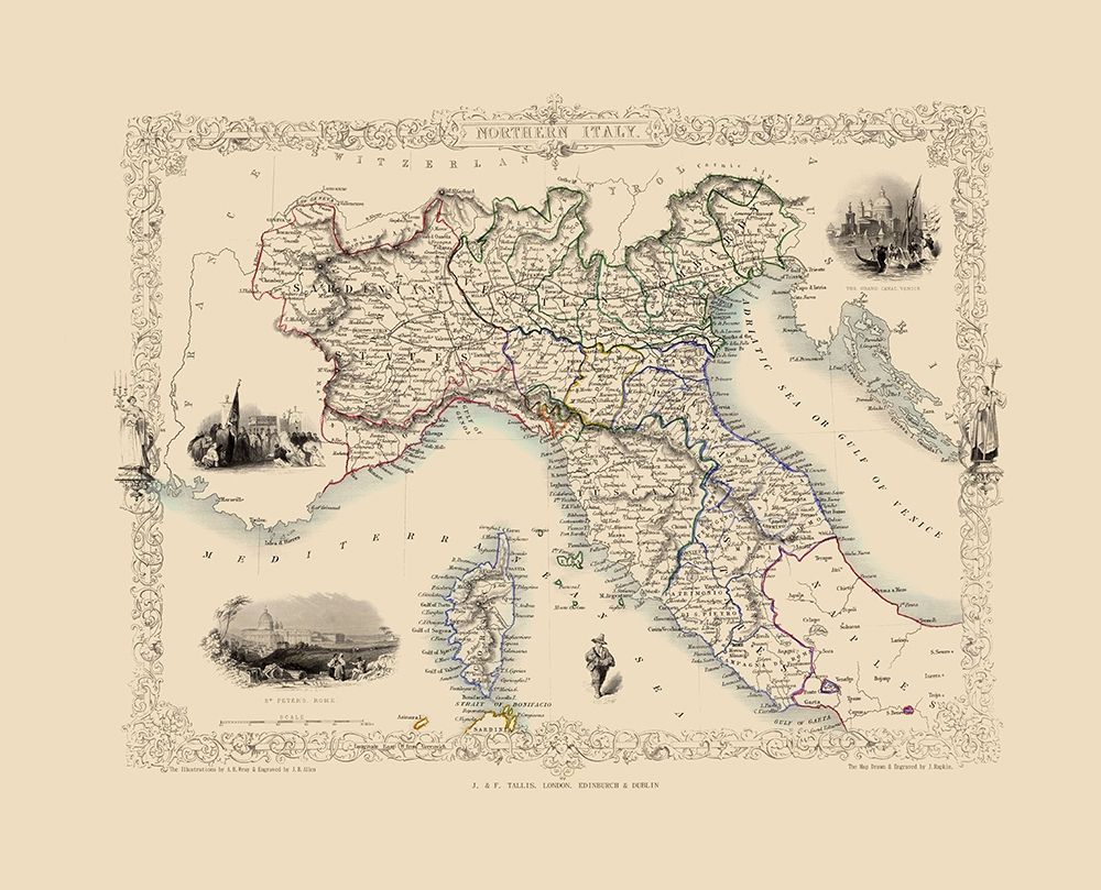 Northern Italy - Tallis 1851