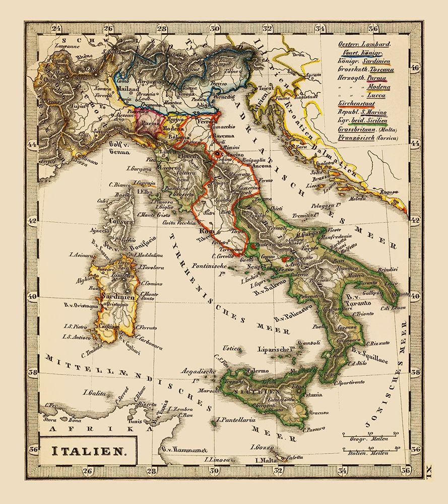Italy - Stieler 1852
