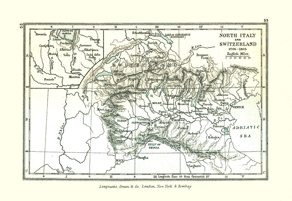 Italy Switzerland 1805 Europe - Gardiner 1902