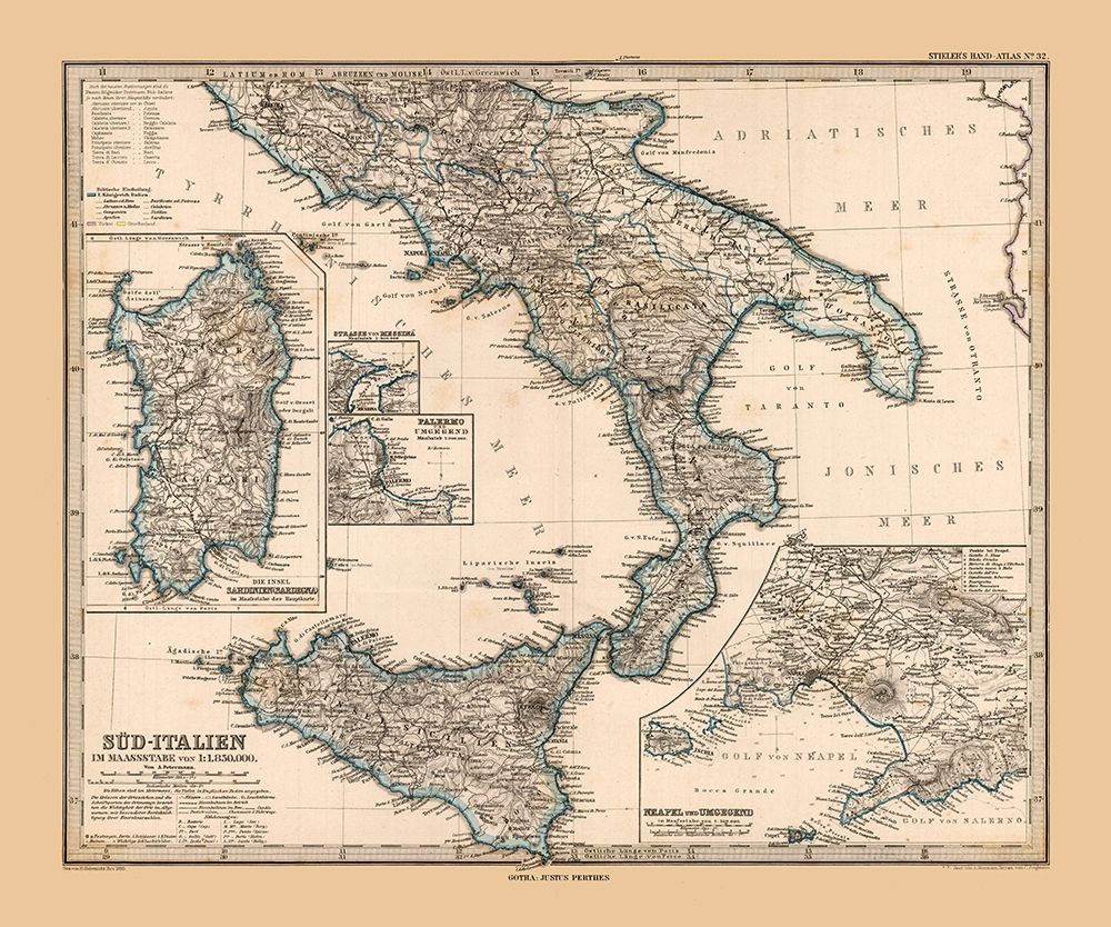 Southern Italy - Stieler 1885