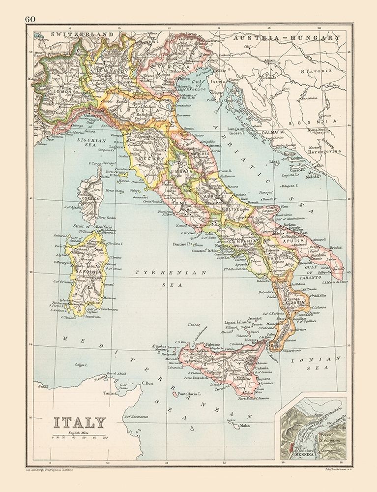 Italy - Bartholomew 1892