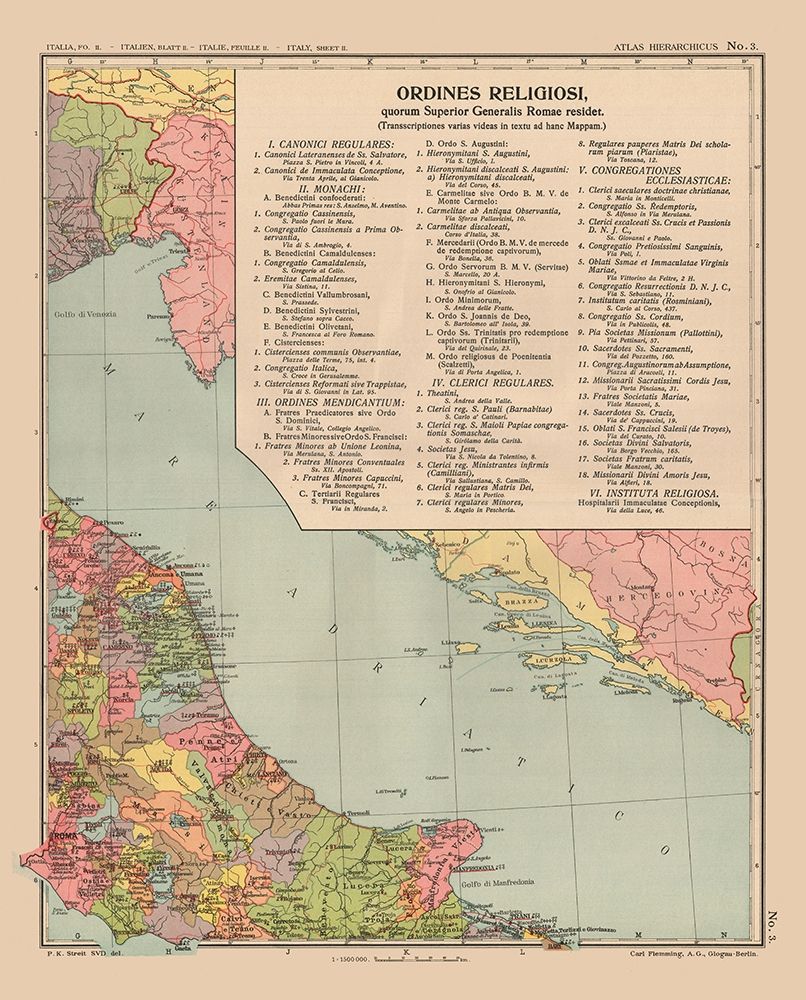Religious Orders Italy - Streit 1913
