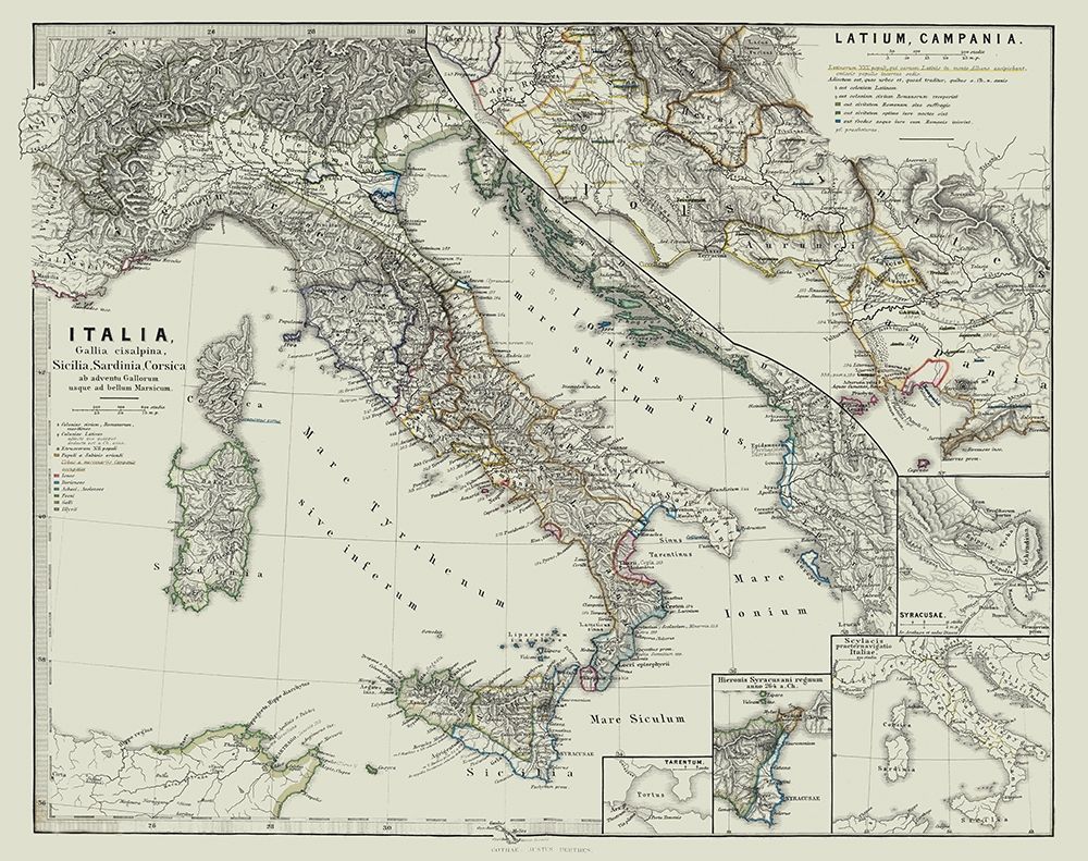 Latium Campania Italy - Spruner 1865