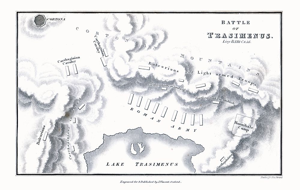Battle of Lake Trasimene - Italy - Oxford 1828