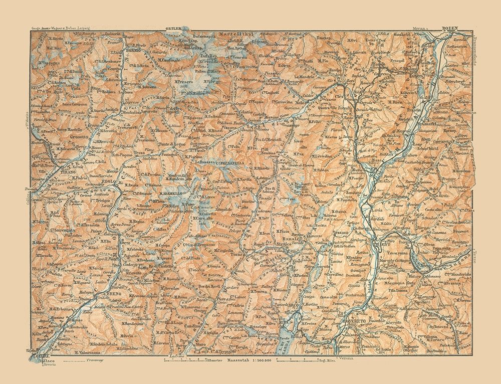 Presanella Region Italy - Baedeker 1910