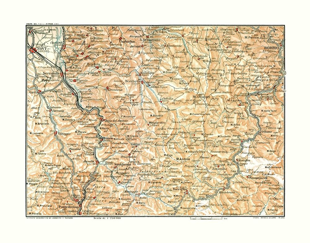 Northwest Italy - Bertarelli 1914
