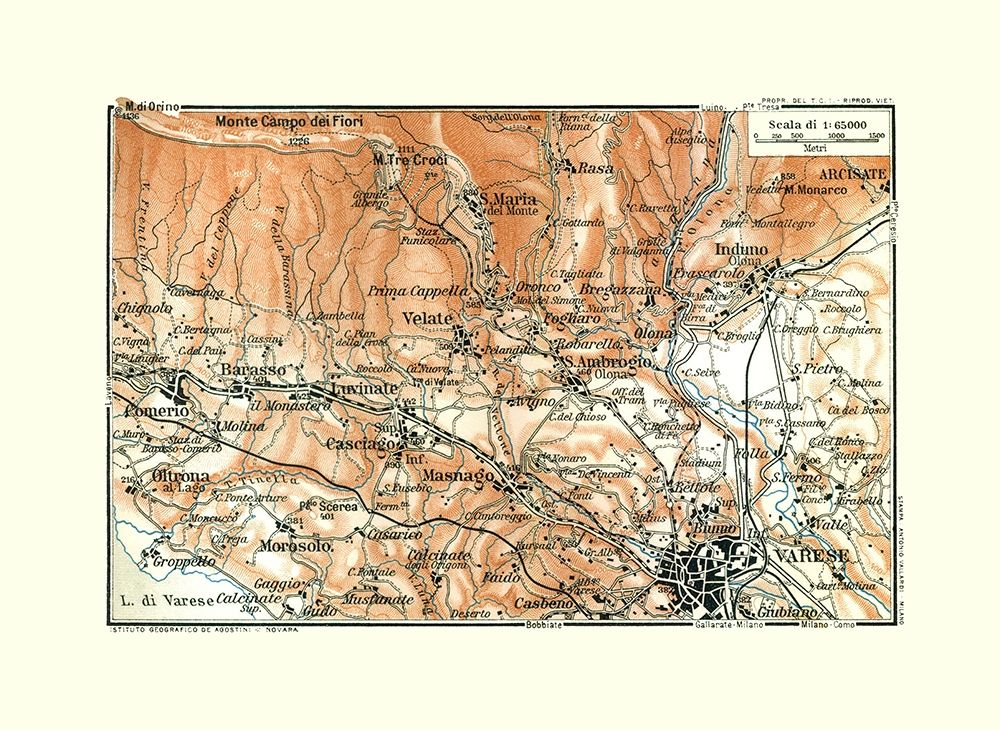 Varese Region Italy - Bertarelli 1914