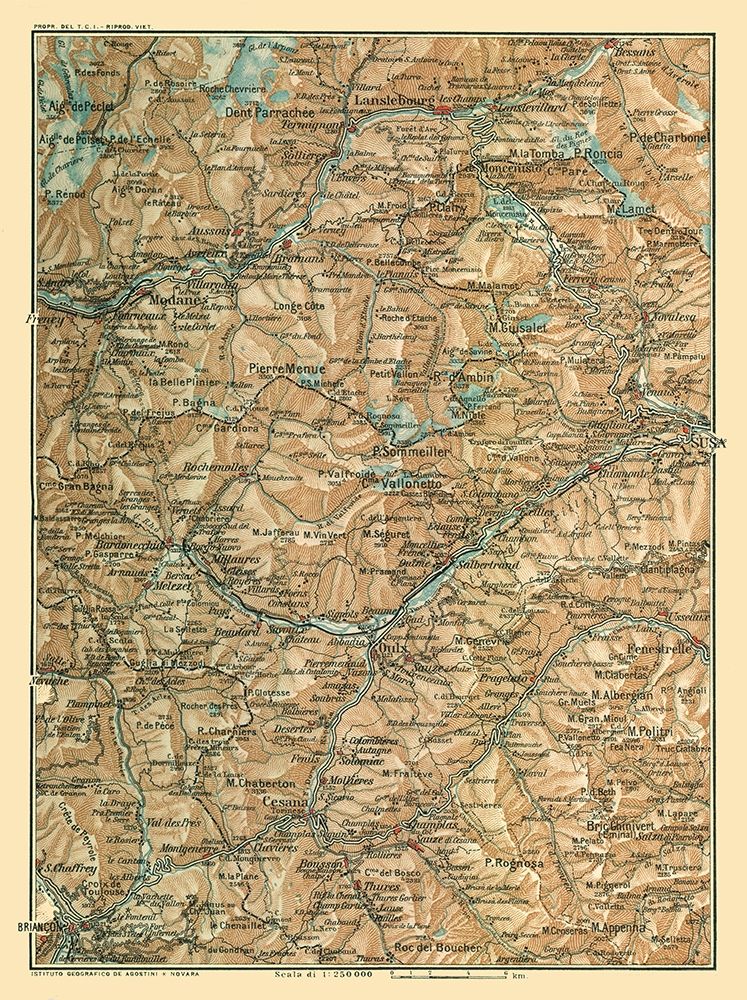 Northeast France Northwest Italy - Bertarelli 1914