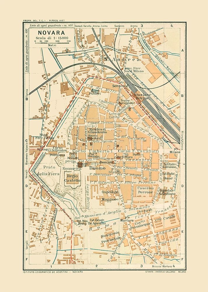 Novara Italy - Bertarelli 1914