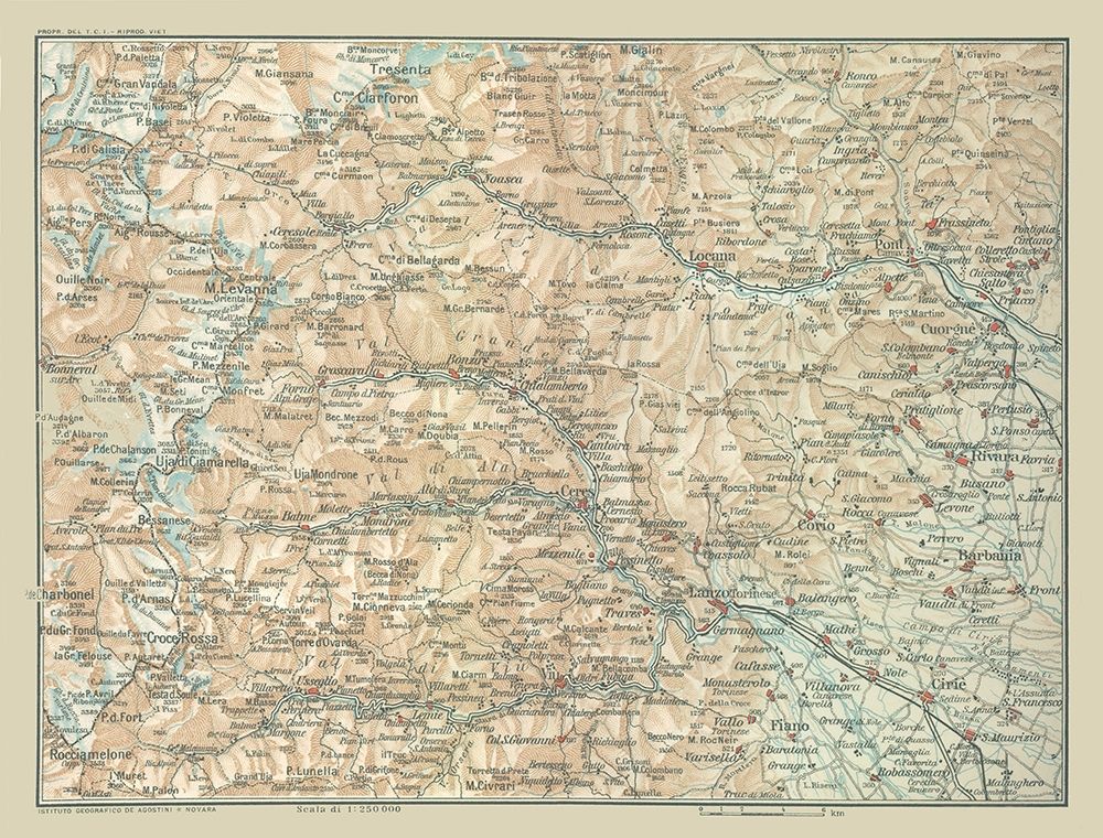Metropolitan City Turin Italy - Bertarelli 1914