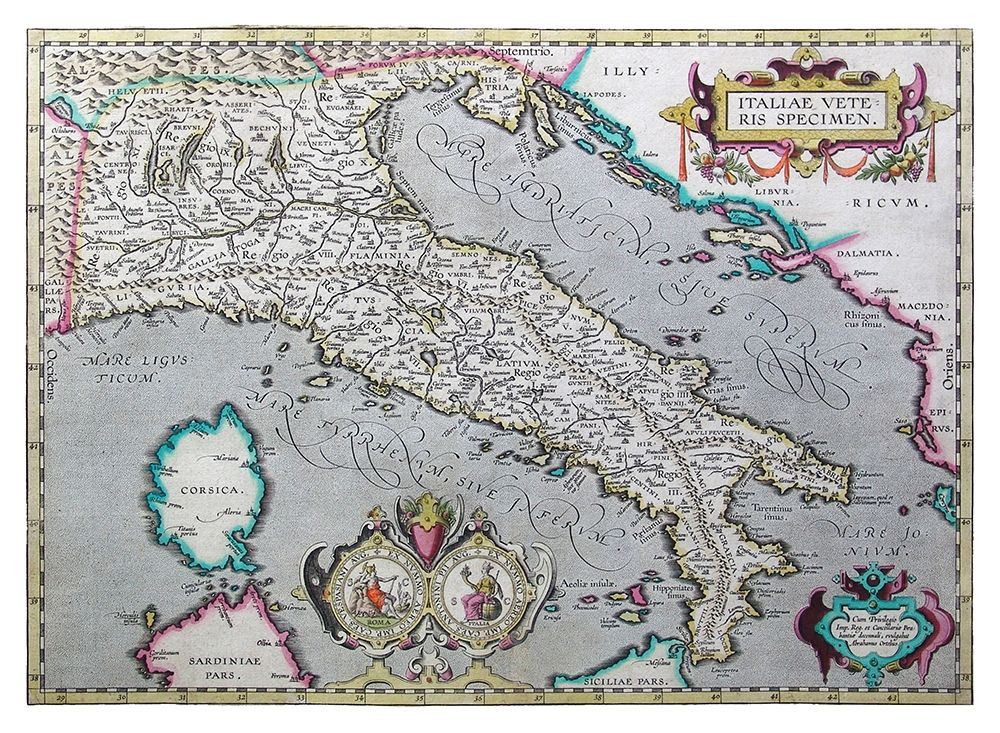 Ancient Italy - Ortelius 1570