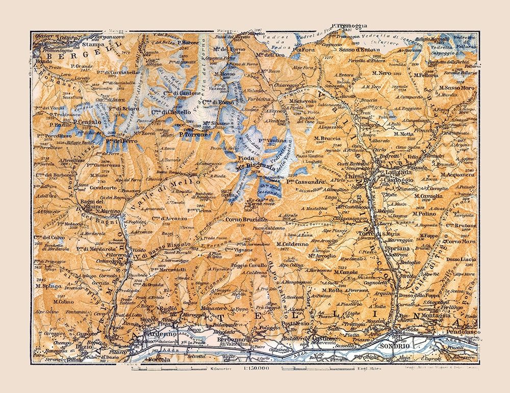 Valtellina North Italy Region - Baedeker 1921