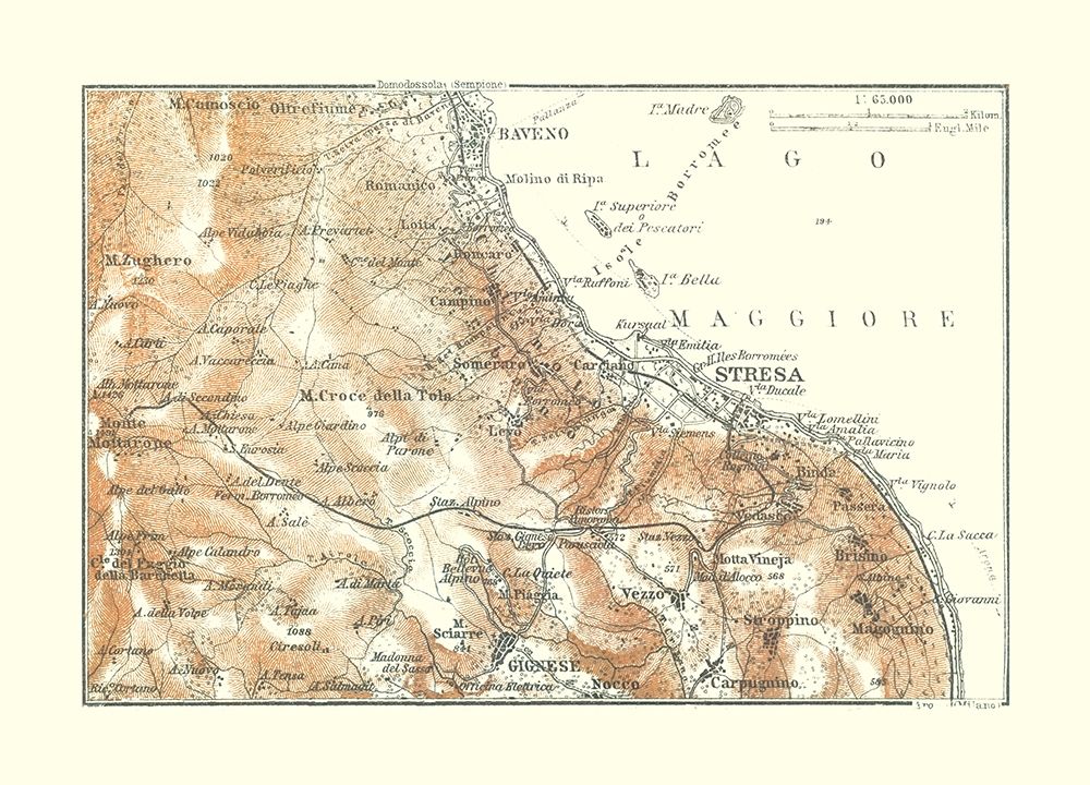 Stresa Region Italy - Baedeker 1921