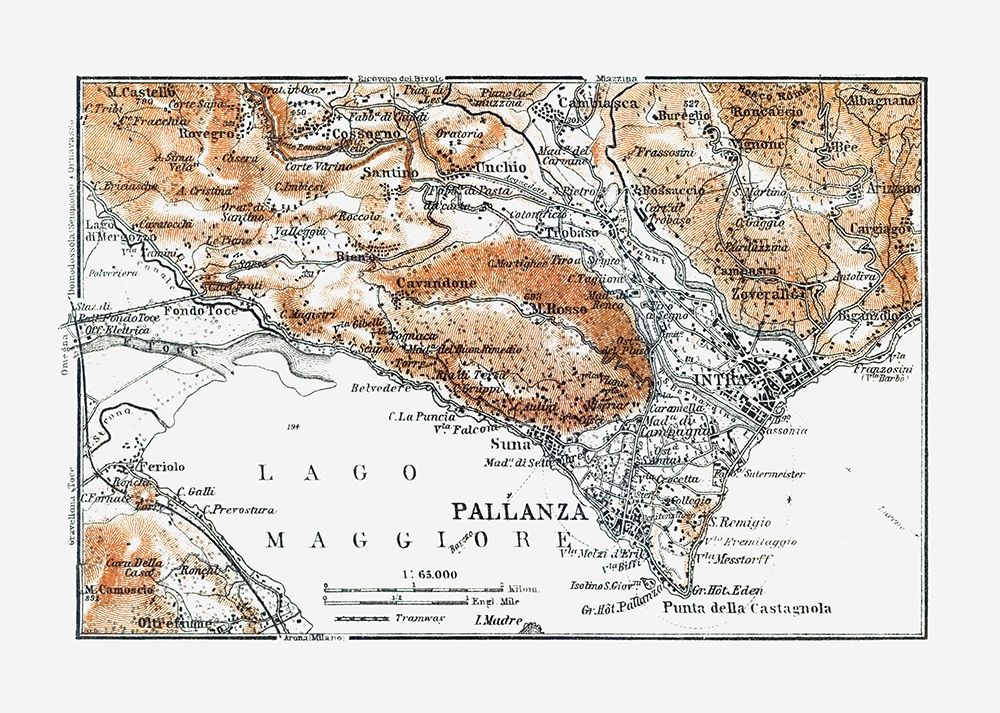 Pallanza Region Italy - Baedeker 1921