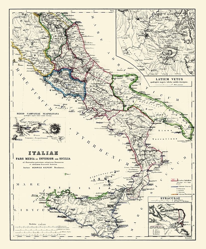 Central South Italy - Kiepert 1903