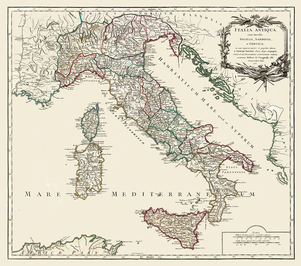 Ancient Italy - Vaugondy 1757