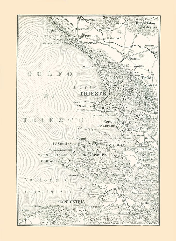 Trieste Italy - Baedeker 1896