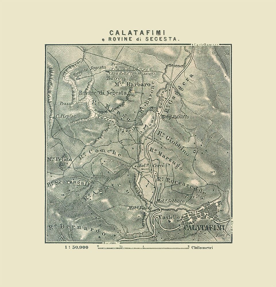 Calatafimi Ruins Segesta Italy - Baedeker 1880