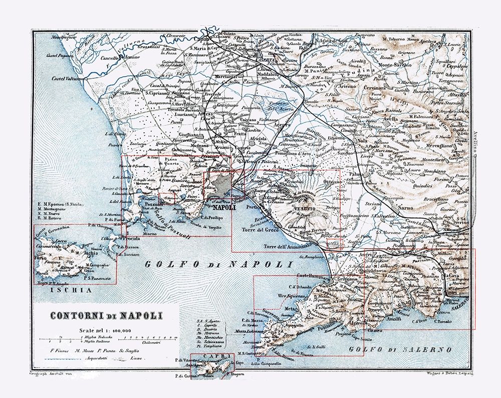 Naples Italy - Baedeker 1880