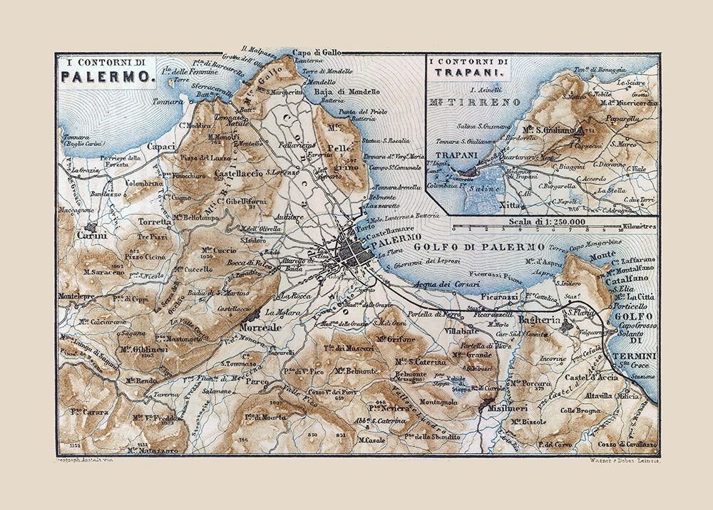 Palermo Trapani Italy - Baedeker 1880