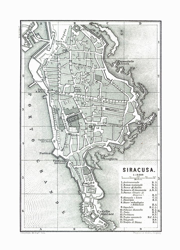 Syracuse Italy - Baedeker 1880