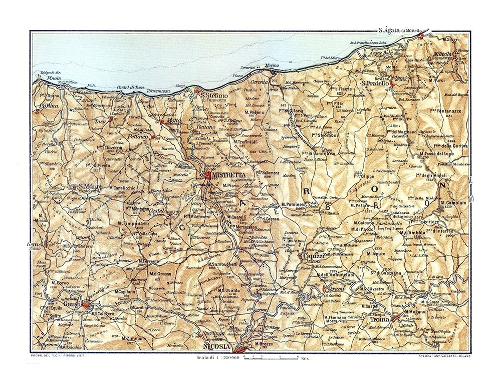 Caron Region Sicily Italy - Baedeker 1880