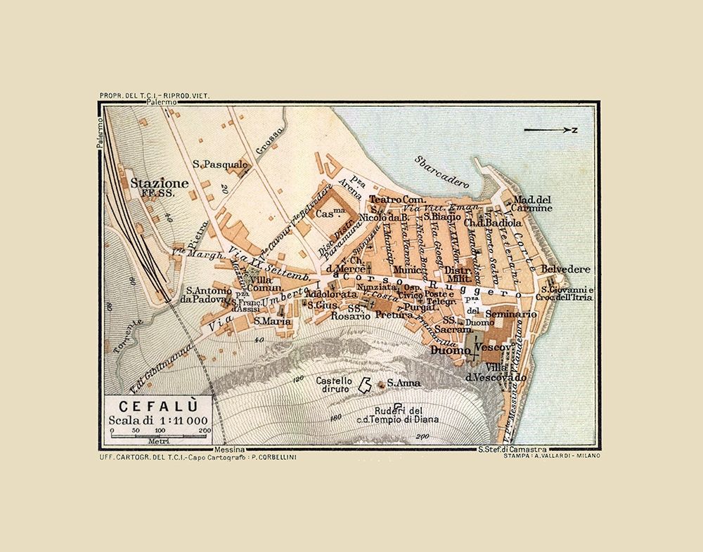 Cefalu Sicily Italy - Baedeker 1880