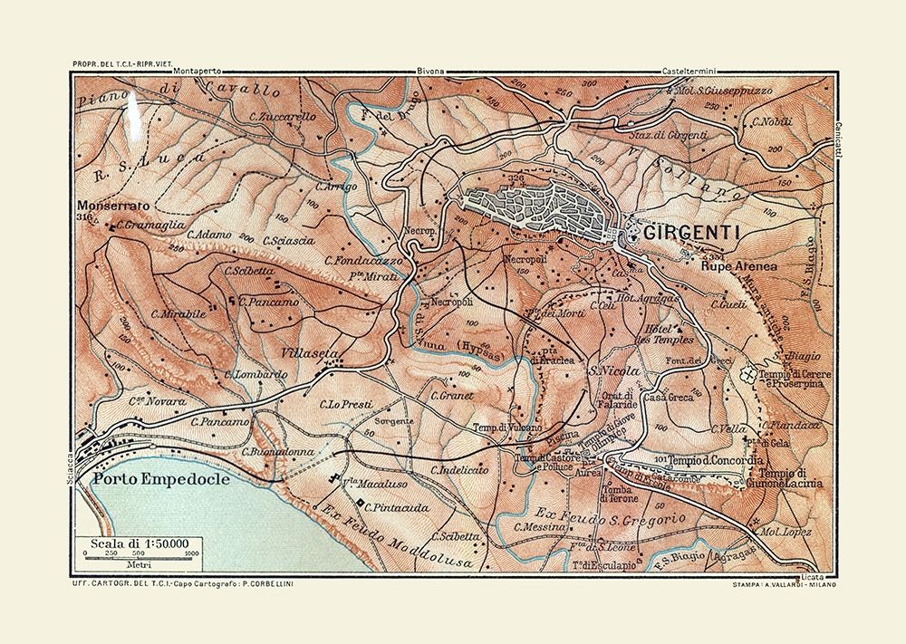 Girgenti Region Italy - Baedeker 1880