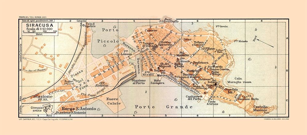 Syracuse Italy - Baedeker 1880