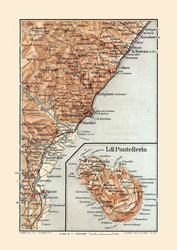 Giardini Region Sicily Italy - Baedeker 1880