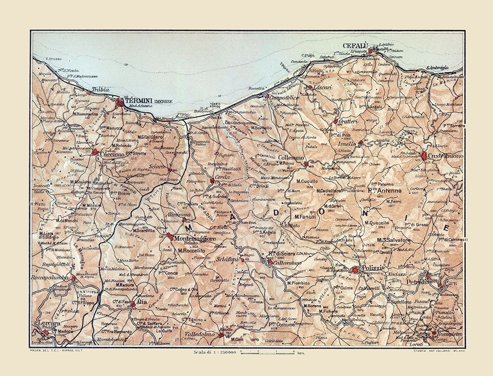 Madonie Region Sicily Italy - Baedeker 1880