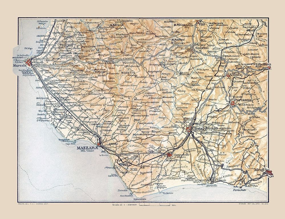 Mazzara Region Sicily Italy - Baedeker 1880