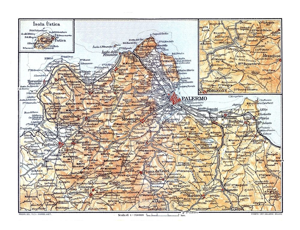 Palermo Region Sicily Italy - Baedeker 1880
