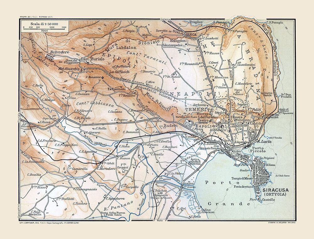 Porto Grande Region Sicily Italy - Baedeker 1880