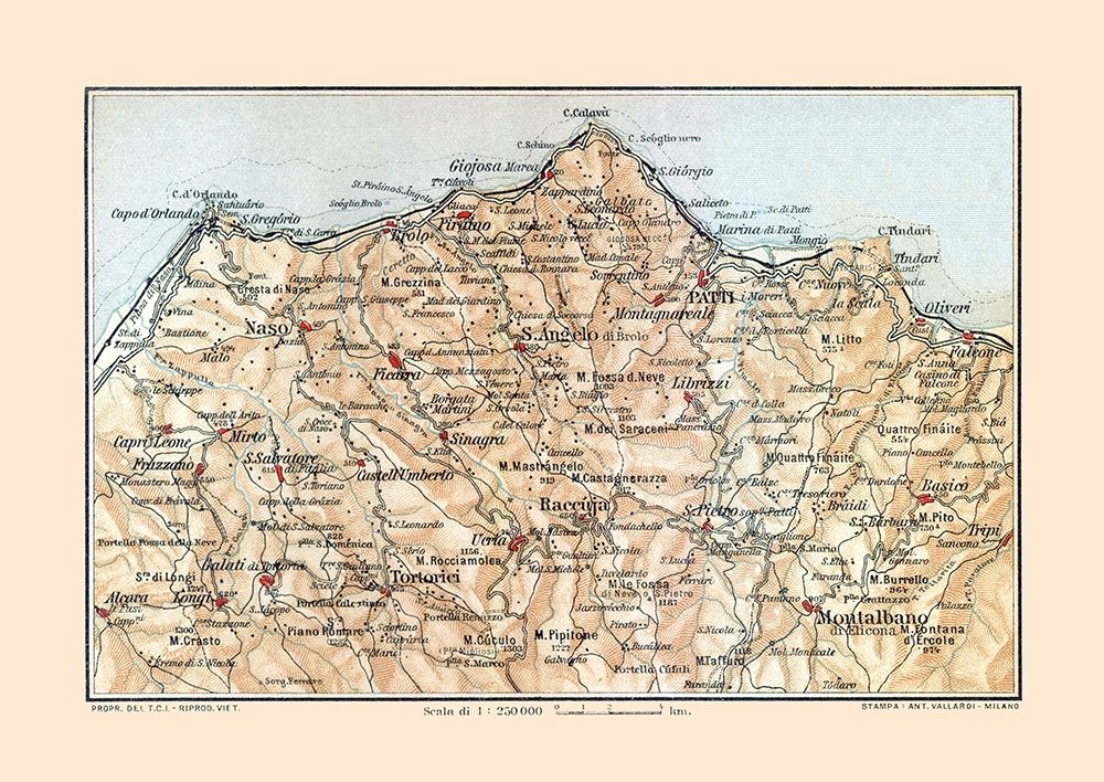 Northeastern Sicily Italy - Baedeker 1880