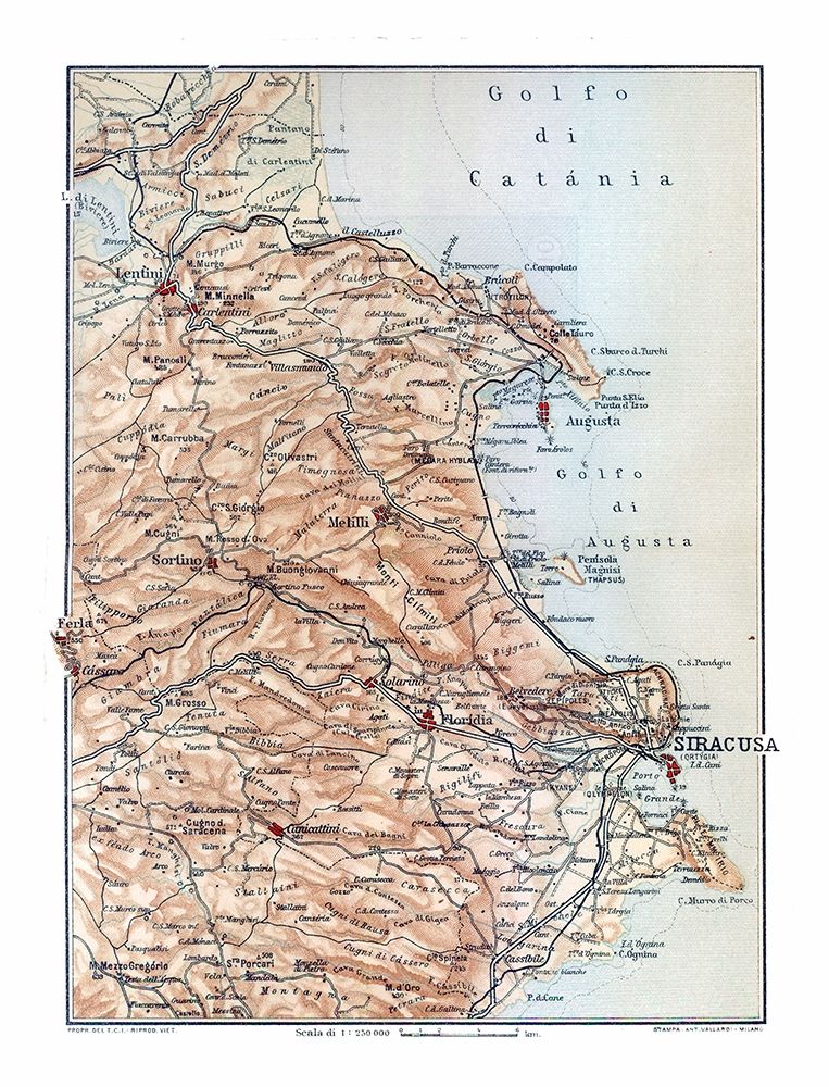 Syracuse Region Sicily Italy - Baedeker 1880