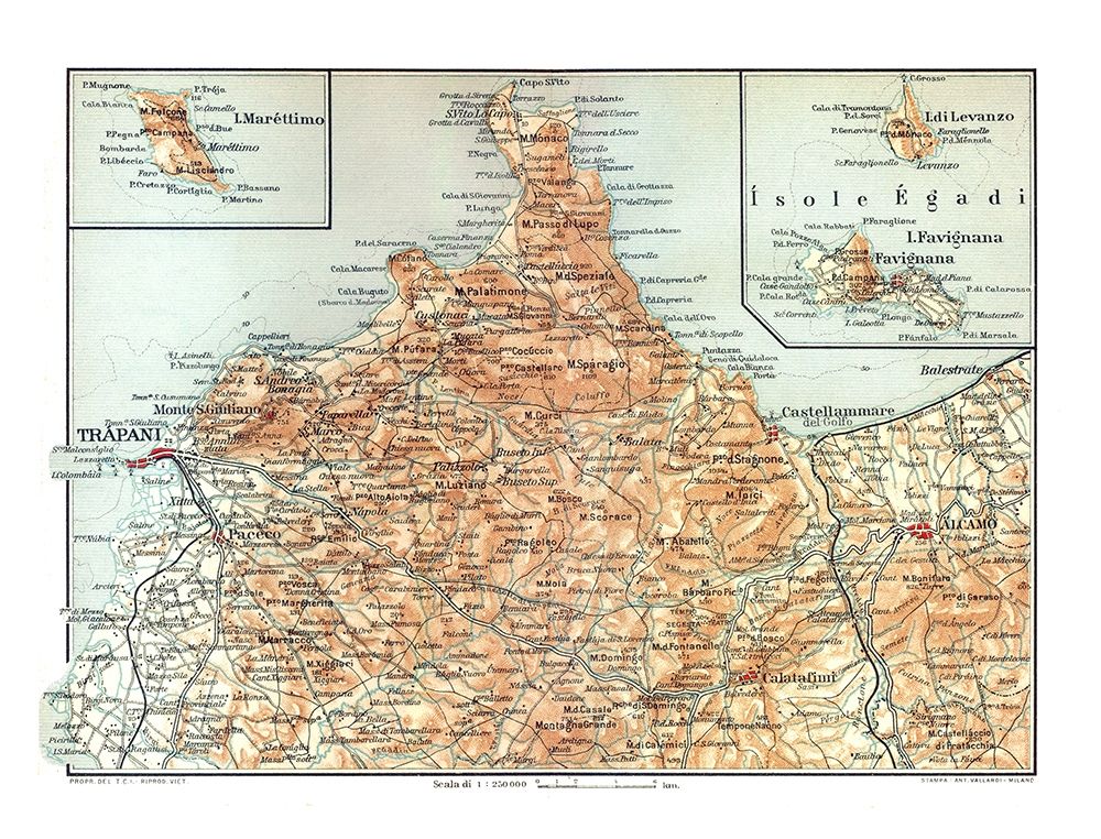 Northwestern Sicily Italy - Baedeker 1880