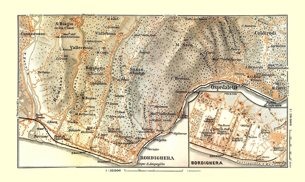 Bordighera Italy - Bertarelli 1914