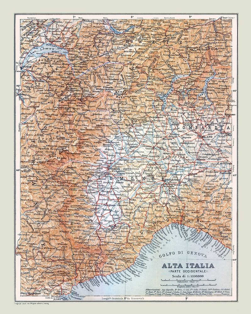 Northwestern Italy - Bertarelli 1914
