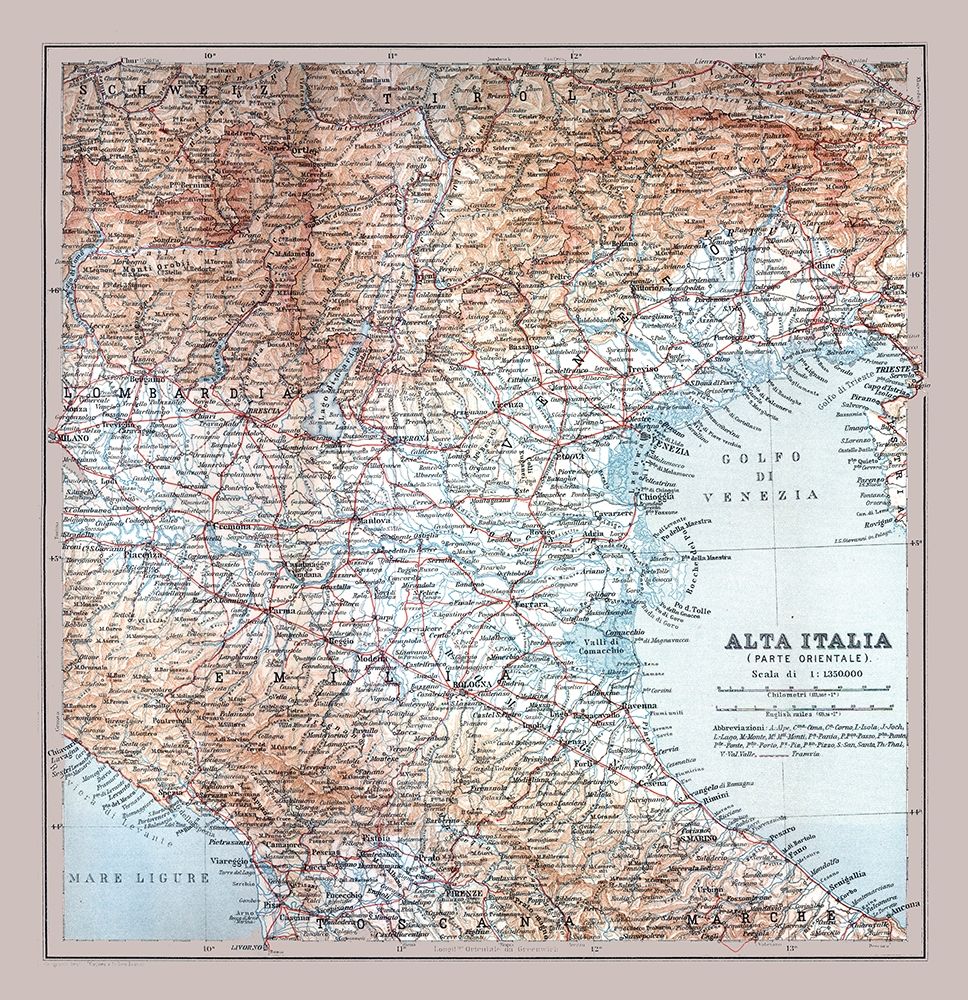 Northeastern Italy - Bertarelli 1914