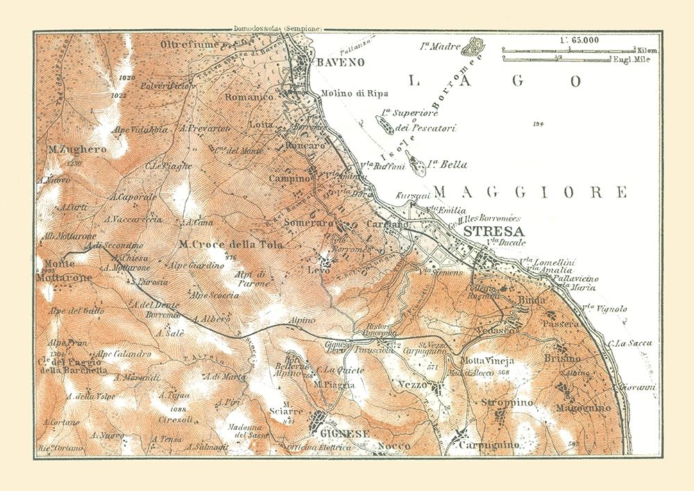 Lake Maggiore Northern Italy - Bertarelli 1914